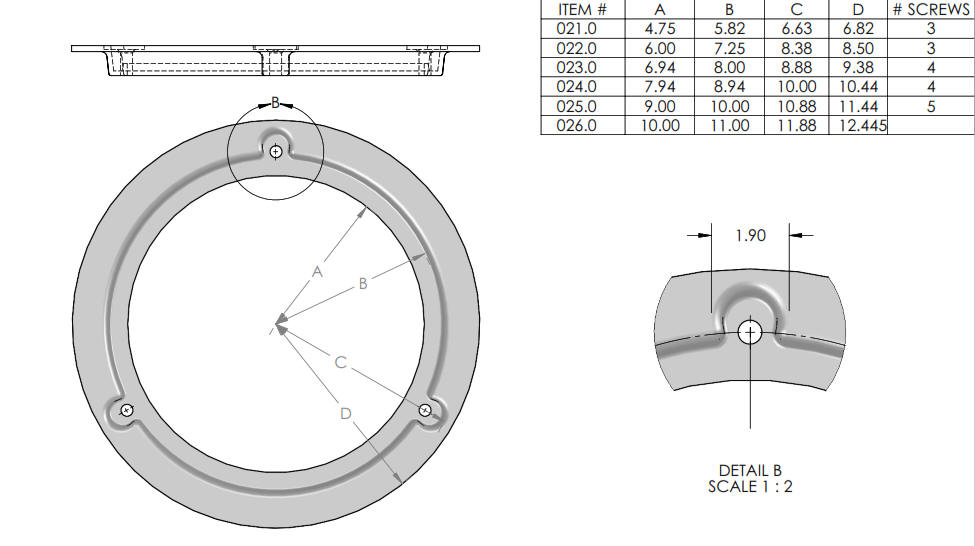 round aluminum boat hatch drawing