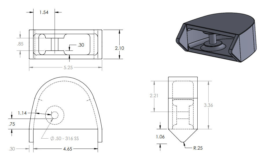 Aluminum Bow Towing Pocket