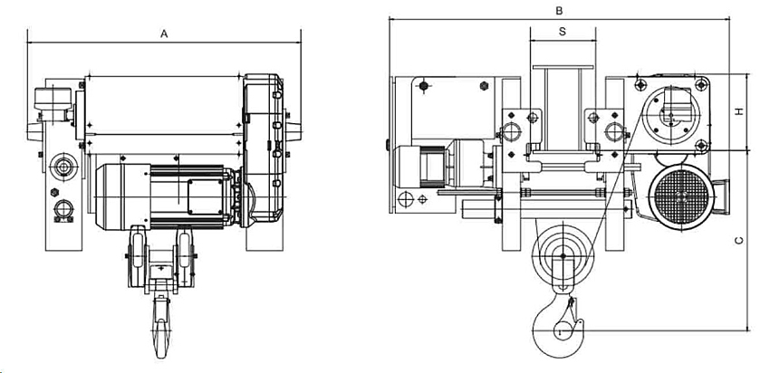 PDLER Single Girder Electric Wire Rope Hoist