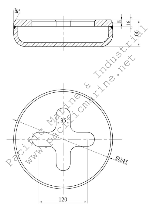 Flush Lashing Pot CA-E1 cloverleaf lashing pot flush NavSea 804-1213717