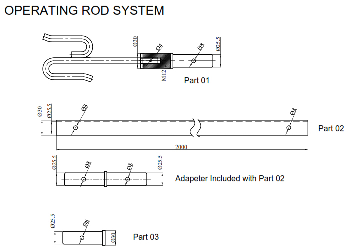 Container Twistlock Operaiton Rod Unlocking