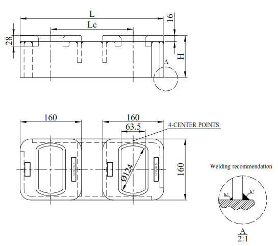 raised double container foundation