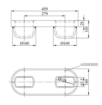 AA-A2/279 Double Transversal Flush Container Foundation