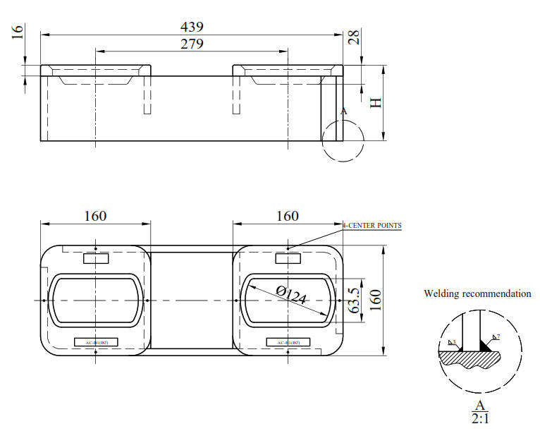 Double Transversal Raised Container Foundation