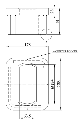 Single Elongated Hole Container Foundations