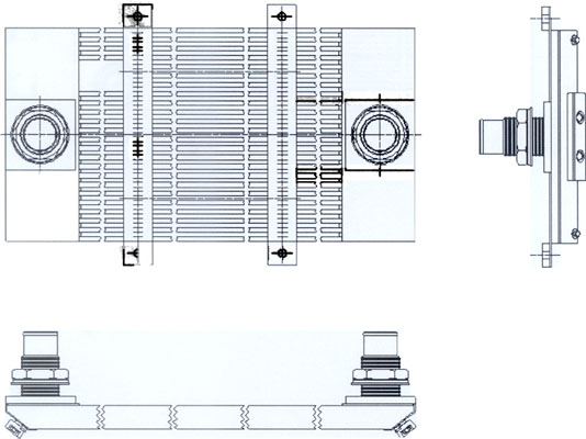 H Bracket keel Cooler with Thru Hull Connections