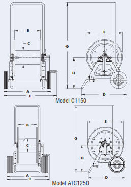 portable weeled cable storage reel