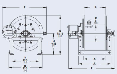 F4100 Fire Fighting Hose Reel Drawing