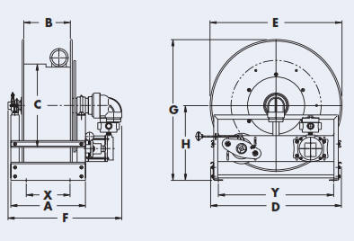 hose reel series 3 inch drawing