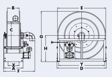 hose reel series 4 inch drawing