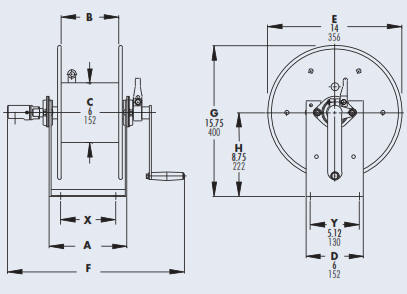 Series 1000 Industrial Hose Reel Drawing