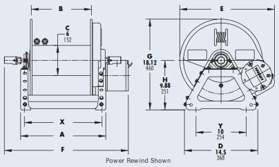 Series 2000 Industrial Hose Reel Drawing