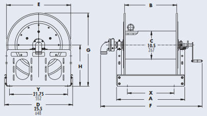 Series 3500 Industrial Hose Reel Drawing