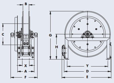 Industrial Hose Reel 600 Drawing