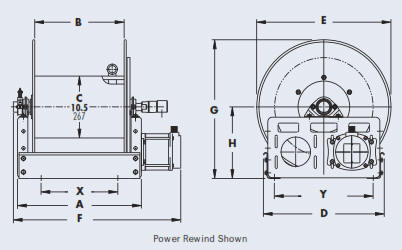 Series 6000 Industrial Hose Reel Drawing