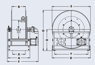 Series 8000 Industrial Hose Reel Drawing