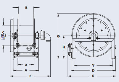 Industrial Hose Reel 900 Drawing