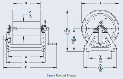 c1500 industrial hose storage reel drawing