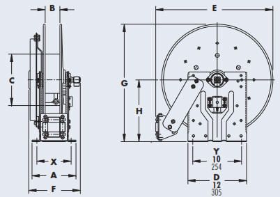 Industrial Hose Reel N700 Drawing