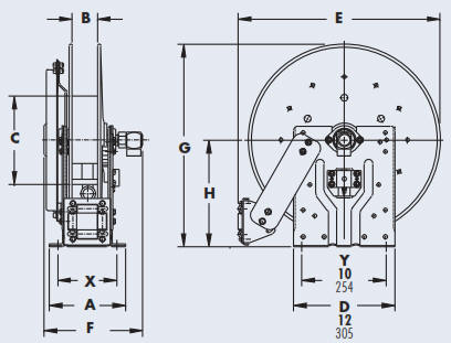 Industrial Hose Reel N800 Drawing