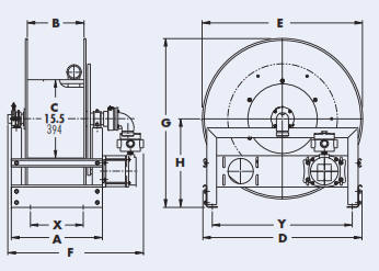 Series 2 Petroleum Diesel Hose Reel Drawing