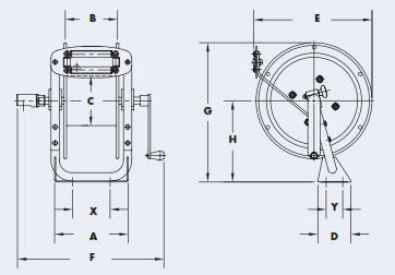 PW-2 Pressure Washing Hose Reel Drawing