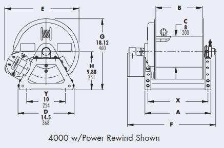 Pressue Washing Hose Reel Series 4000 Drawing