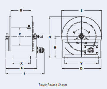 Series 6100 Pumper Cleaner Hose Reel - Drawing