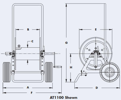 AT1100 Pumper Cleaner Hose Reel Drawing