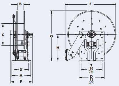 N700 Pumper Cleaner Hose Reel - Drawing