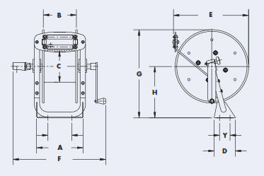 Pumper Cleaner Hose Reel PW-2 Drawing