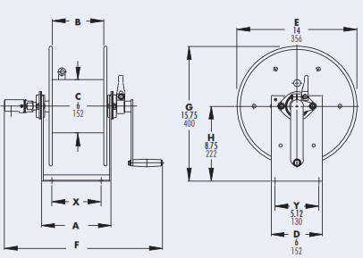 SS1000 Stainless Steel Hose Reel - Drawing