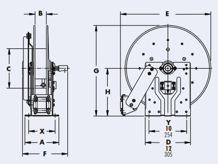 Stainless Steel Hose Reel N700 Drawing