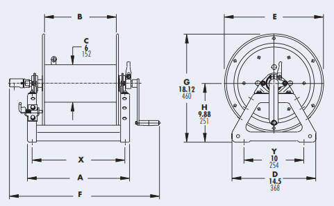 Stainless Steel Hose Reel SS1500 Drawing