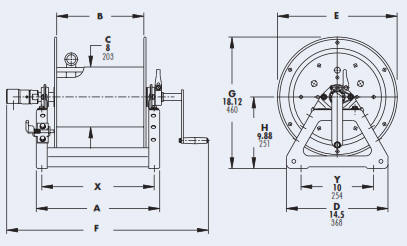 SS4000 Stainless Steel Hose Reel Drawing