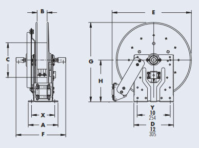 N400 Gas Welding Hose Reels Drawing