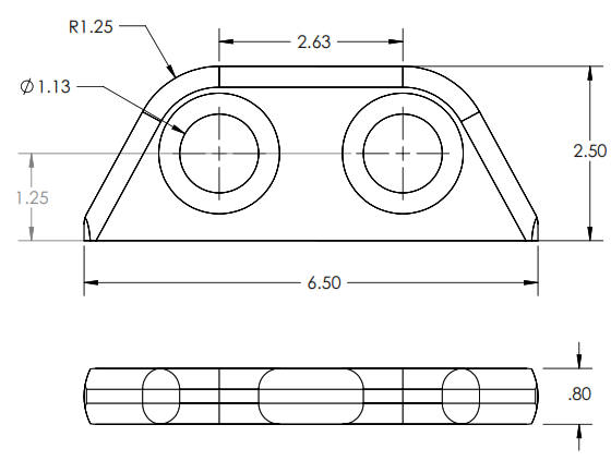 Fixed Double Aluminum Lifting Eye Point