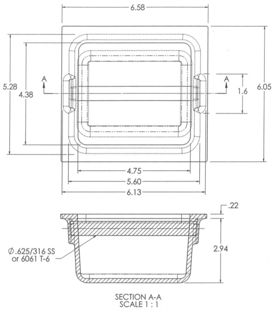 Flush Rectangular Aluminum Lifting Point