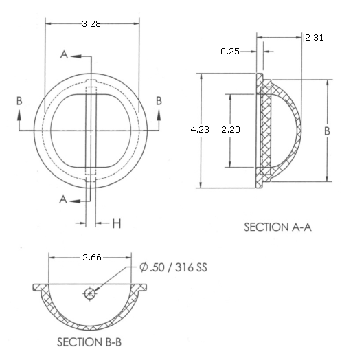 Flush Round Aluminum Lifting Poing