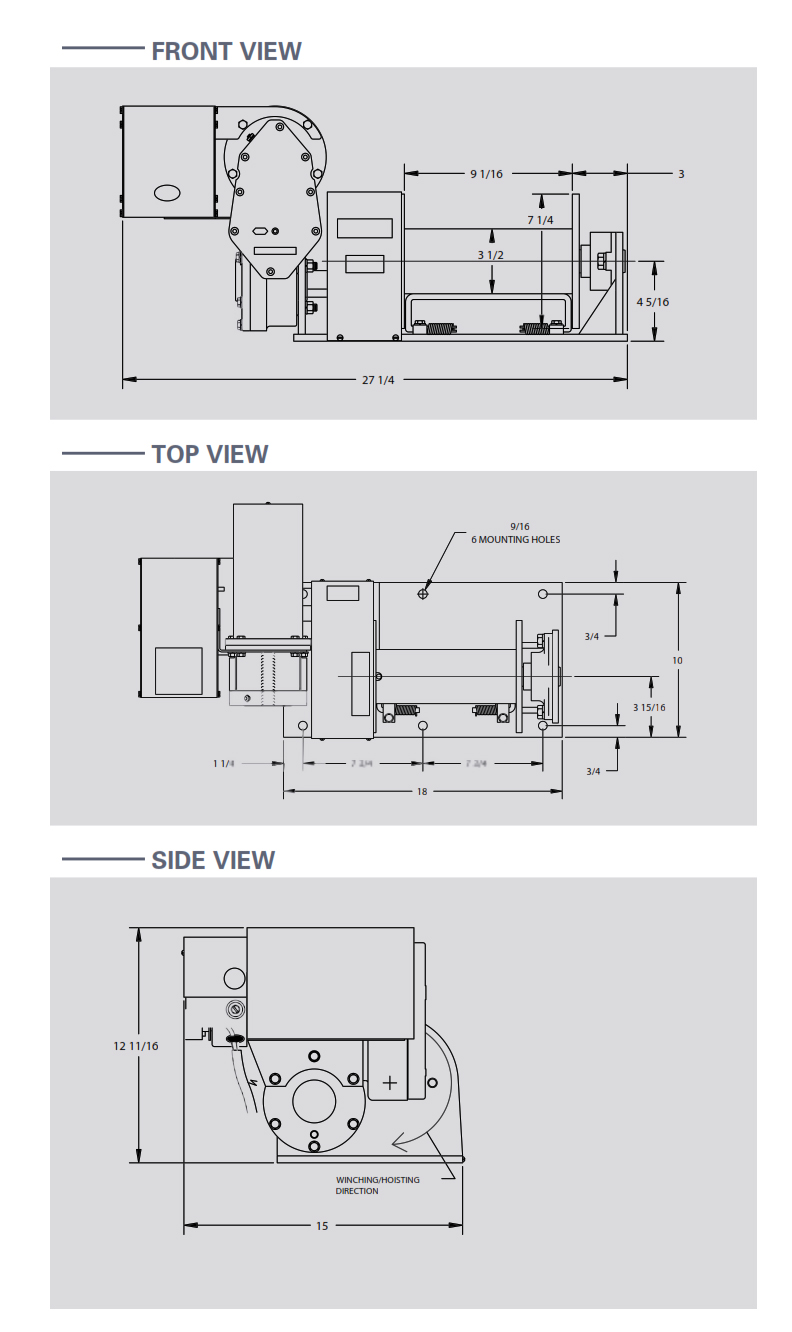 Myte Winch Hoist AC36B Drawing