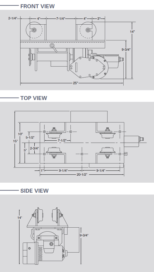 Myte Winch Hoist 80-12 I Beam Trolley