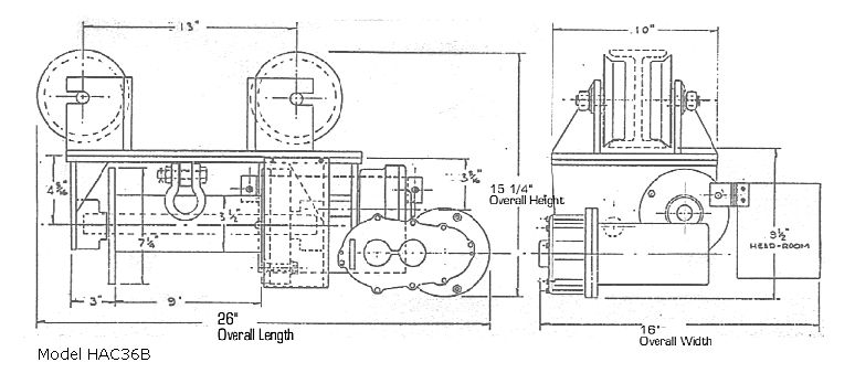 Myte Winch Hoist HAC36B Trolley