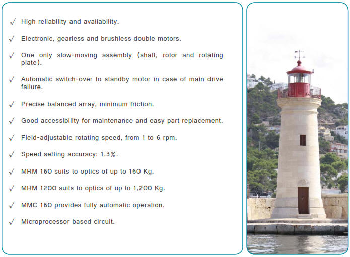 MRM 160 & 1200 Lighhouse Light Revolving Pedestal