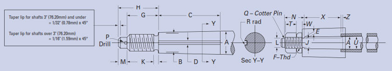 marine propeller shaft aqualoy 17 drawing