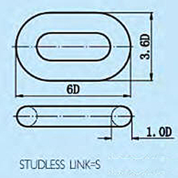 Ship Anchor Chain - Studless Drawing