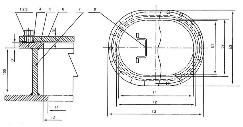 Raised Marine Steel Manhole Covers