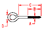 Stainless Lag Eye Screw