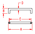 Stainless Solid U Shaped Handle