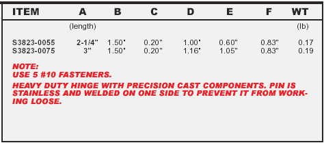 Stainless Heavy Duty Door Hinge - Unequal