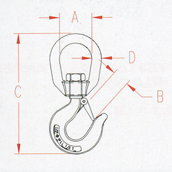 Stainless Swivel Eye Hook - Light Duty